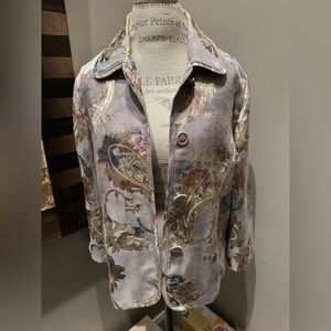Chico’s Gold Foil Accented Jacket EUC